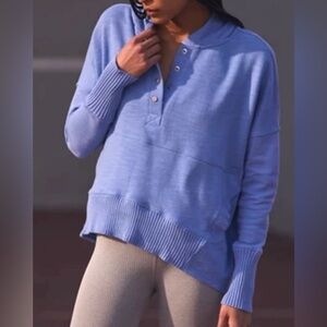 FREE PEOPLE FP Movement Solid Honey Dove Hoodie Pullover Size Medium Blue